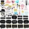 Wedding Photo Booth Props Kit, Bridal Shower Photo Booth Prop with Wooden Dowels for Wedding Shower Party Supplies (52 Counts)